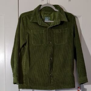 NWT Cat & Jack Green Corduroy Shirt Jacket Kids Sz L 10/12